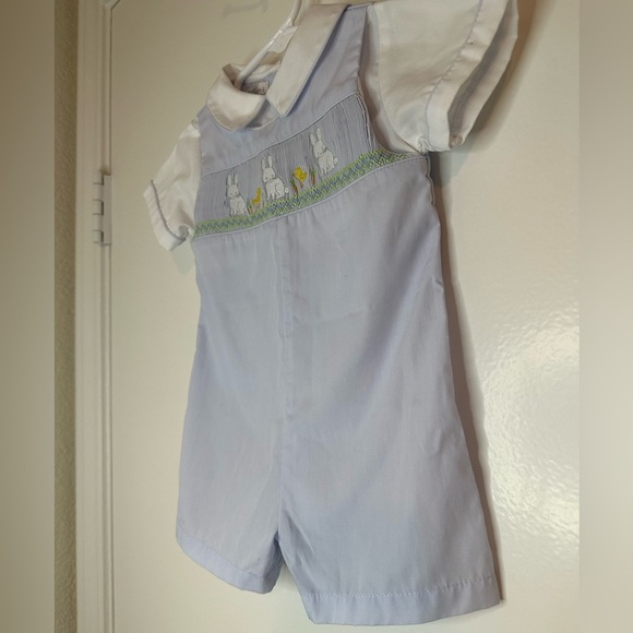 Petit Ami Baby Boys Smocked Shortall Size 3mo - Picture 3 of 6